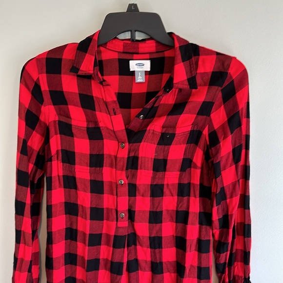 🎃Small Tall Red Buffalo Plaid Dress - Picture 3 of 7